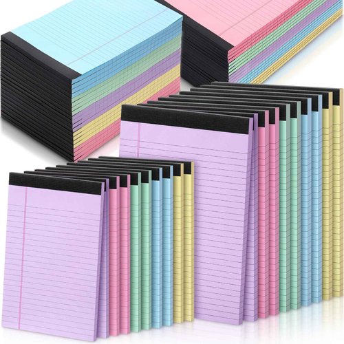 Affrolling 40 Pack Legal Pads Bulk 8.5 x 11 Inch and 5 x 8 Inch Note Pads, 50 Sheet/notepad, Wide Ruled Perforated Writing Notepads for School Students Teachers Office to Do Lists(Colored)