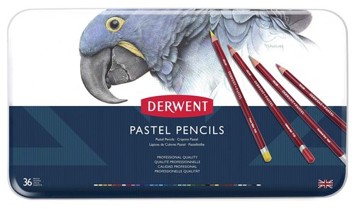 Derwent Pastel Pencils, 4mm Core, Metal Tin, 36 Count (0700307)