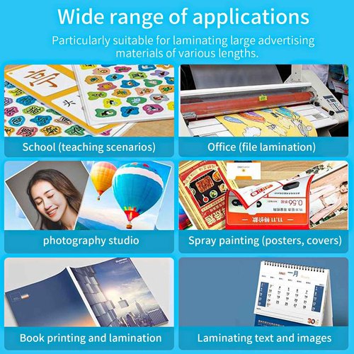 12.5in x 656ft Matte BOPP Laminating Film, Thermal Laminate Film Hot Roll Laminating Film, 1" (2.54cm) Core, 1 mil (27 mic) Thickness, Laminating Sheet Roll for Paper and Photo Laminating