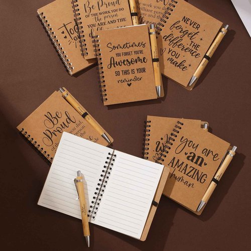 48 Pack Spiral Notebooks Sets Employee Appreciation Gifts Bulk Inspirational Journals with Motivational Pens Encouragement Notepad Thank You Gift for Team Staff Teacher Coworker
