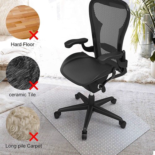 Kuyal Desk Chair Mat - 36'' x 48'' Transparent Rectangle for Carpet | Easy Glide Floor Protection