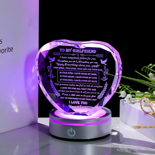 Qianwei Crystal Heart - Engraved Personalized Gift for Girlfriend | Perfect for Christmas, Birthdays & Anniversaries