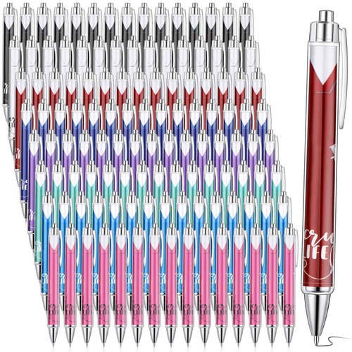 Jetec 120 Pcs Nurse Pen bulk Nurse Appreciation Gifts Nursing Ball Point Pens Retractable Nurse Week Ink Pens Funny Press Pen for Medical Assistants Students Workers Office 1.0 mm Black Ink(Stylish)