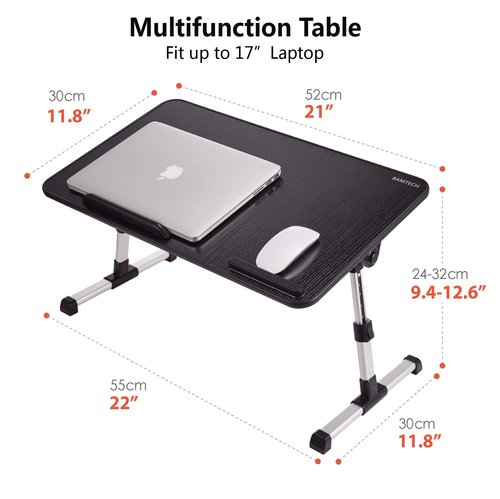 Lap Desk for Laptop, 8AMTECH Ajustable Laptop Table with Cooling Fan Office Desk for Lap-top, Working, Reading, Writing, Drawing and Eating in Bed Sofa Floor Couch