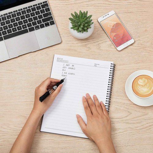Henoyso 5 Pcs Jumbo Left Handed Notebook 100 Sheets/200pages Left Handed Workbook 11 x 9 Inches Spiral Notebook Lefty Notebooks for Easier Lefty Use Supplies(Elegant Color)