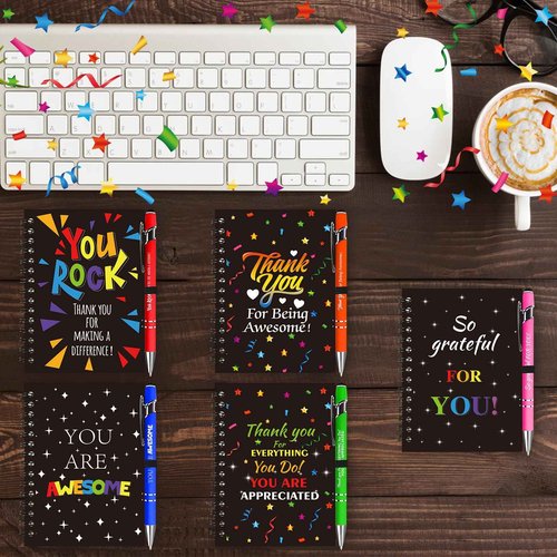 20 Sets Employee Appreciation Gifts Staff Spiral Notebooks Pens Bulk Stylus Cap Team Teachers Thank You Inspiration Journal Coworkers Inspirational Christmas Party Supplies Goodie Bag Stuffers Office