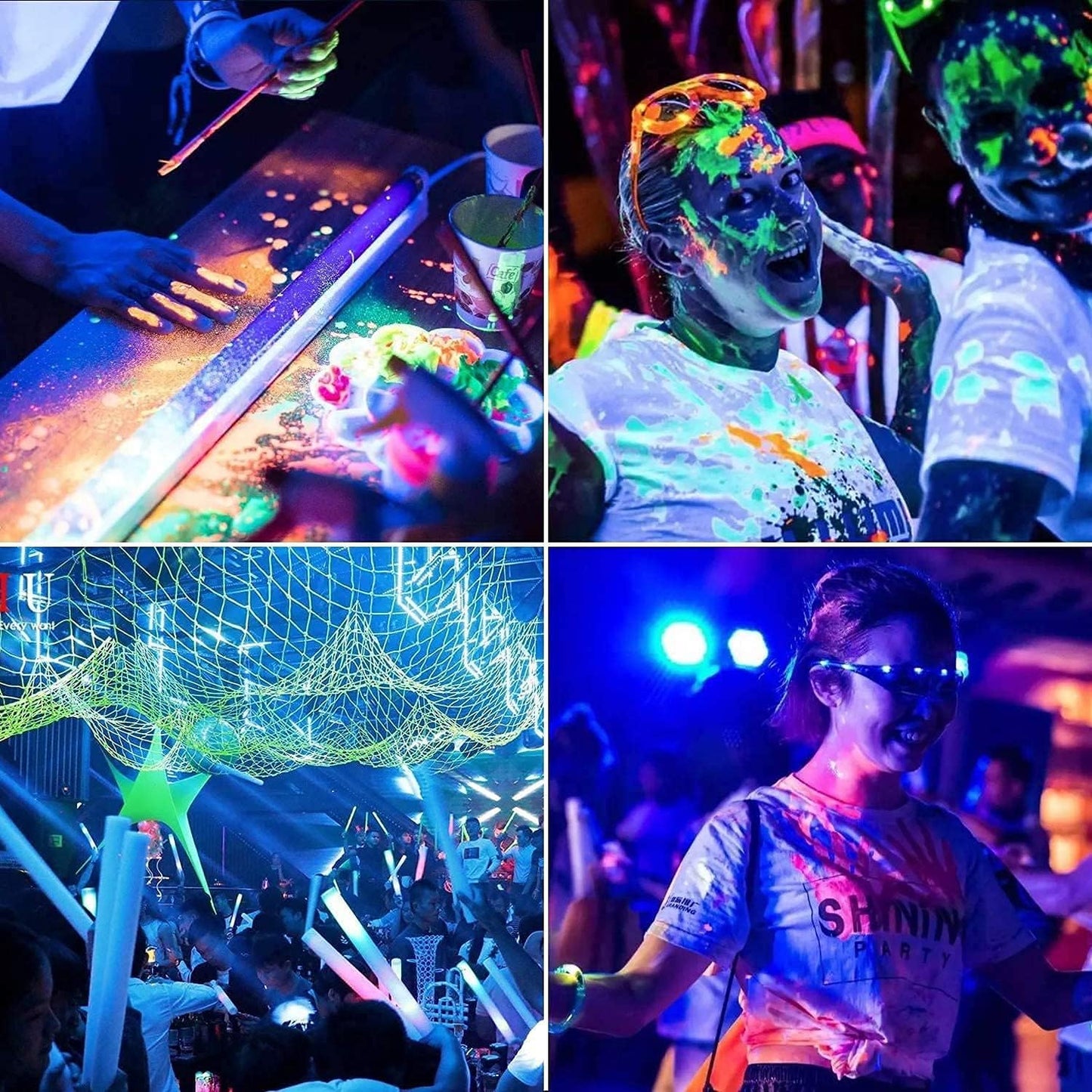 XYCN 150W Black Light Flood Light - Waterproof IP66 for Glow Parties, Halloween & Neon Decor