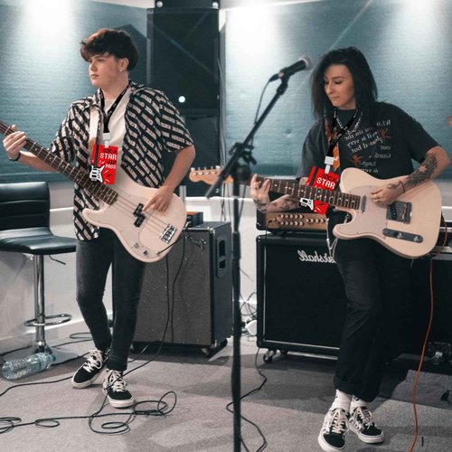 50 Pcs Rock Star Party Badge Rock PVC Card and Roll Party Badge Rock Star VIP Pass Lanyards for Rock Star Themed Birthday Party Supplies