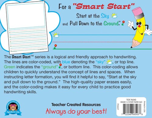 Teacher Created Resources 76543 Smart Start 42737 Story Paper: 360 sheets, White