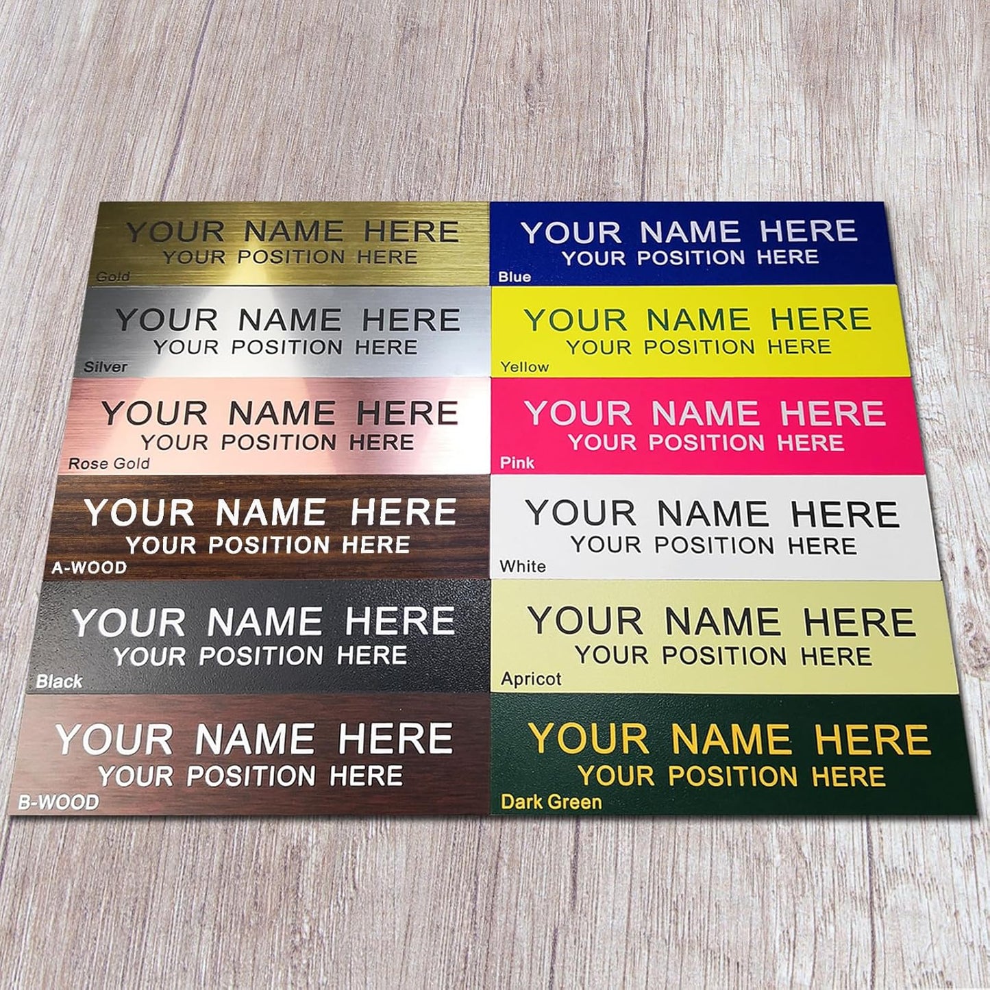 Skiennix Custom Engraved Name Plate - Personalized Office Nameplate with Wall or Desk Holder | 2" x 8" Aluminum