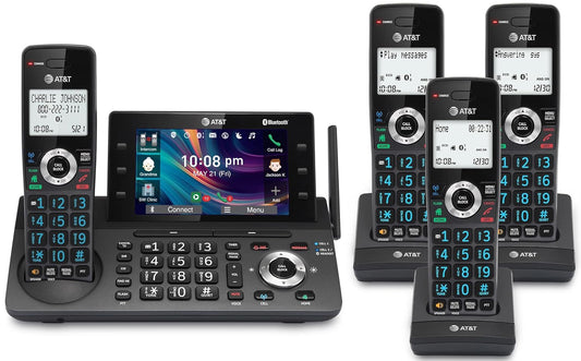 AT&T Cordless Home & Business Phone - 4-Handset DECT 6.0 with Answering Machine & Bluetooth | 5" Color Display