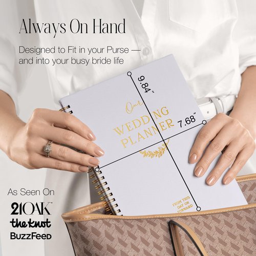 Wedding Planner Book and Organizer for Bride – Bridal Planner Notebook with Tabs, Checklist & 18-Month Calendar – Engagement Gift for Women, Wedding Binder Organizer Journal (Grey)