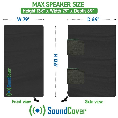 The Original Light Outdoor Speaker Covers for C-Bracket Mounted Speakers – Premium 210T Polyester with Silver UV Protective Coating – Water-Resistant, All-Weather Protection – Medium Size (Set of 2)
