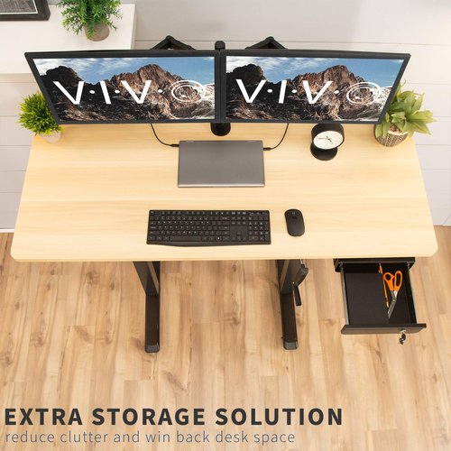 VIVO 13 inch Under Desk Lockable Slide Out Drawer, Secure Home Office Storage Organizer, Black, DESK-AC03L-B