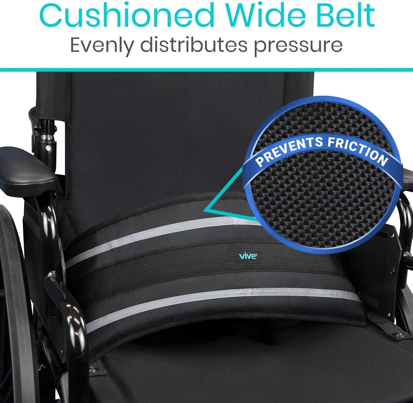 Vive Wheelchair Seatbelt - Adjustable Safety Harness for Elderly & Adults - Fall Prevention Restraint