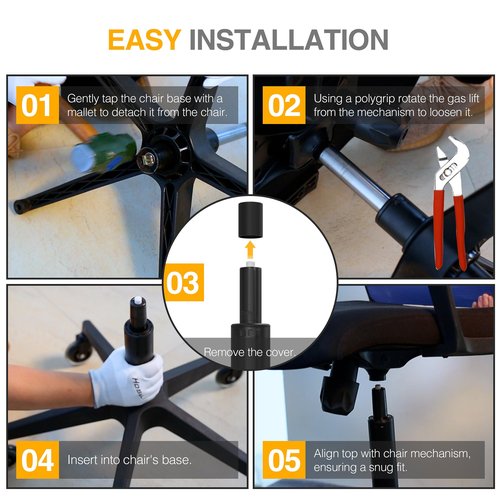 HOSALI Office Chair Cylinder Replacement,Heavy-Duty Gas Lift Cylinder Fits Most Chairs,Highest End Class 4 Hydraulic Pneumatic Piston, Universal Size
