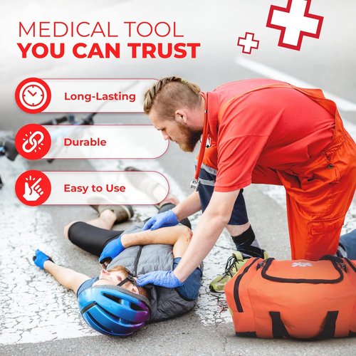 First Responder Trauma First Aid Kit Bag - Fully Stocked Emergency Medical Kit for Home, Vehicle & Workplace - OSHA & ANSI Compliant - Portable Orange
