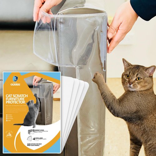 Cat Scratch Furniture Protector for Couches, Couch Arm Covers, Anti-Scratch Furniture Protector for Leather Couch, Cat Deterrent, Sofa Arm Covers, Couch Corner Protector - Model 1b