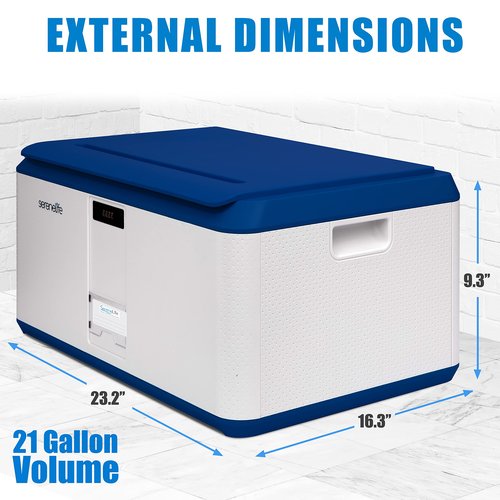 SereneLife Lockable Storage Box, 21 Gallon Capacity Storage Trunk with Combination Lock, Locking Container Bin for Organization, Blue