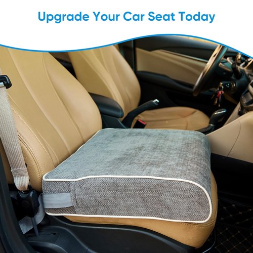 Justsafe 4 Inch Thick XL Orthopedic Memory Foam Seat Cushion - Extra Large Office Chair Cushion for Back Pain, Sciatica & Tailbone Pain Relief, Non-Slip Ergonomic Car, Desk & Wheelchair Cushion