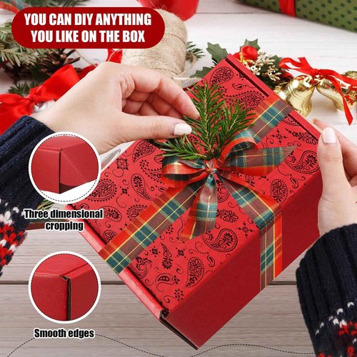 Ireer 50 Pack Red Shipping Boxes Bulk 6 x 4 x 3 Inch Corrugated Cardboard Mailer Boxes for Small Business Mailing Packing Jewelry Ornament Gifts Wrap
