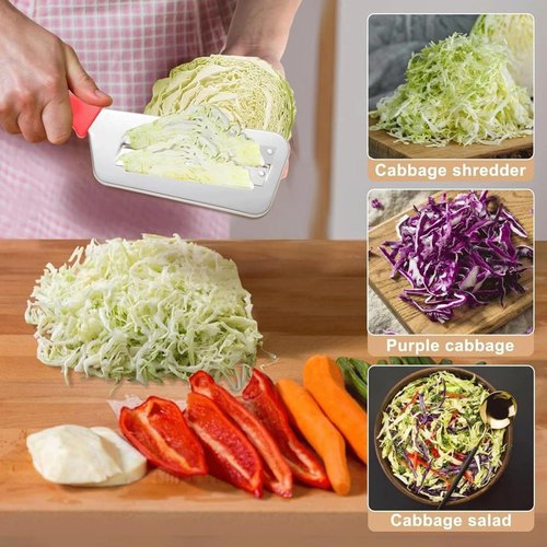 Relateupon Stainless Steel Shredder Knife, Stainless Steel Shredder Knif, StainlessSteel Dual Blade Julienne Cutter,CabbageShredder, For Slicing, Shredding, For Vegetables (Black)