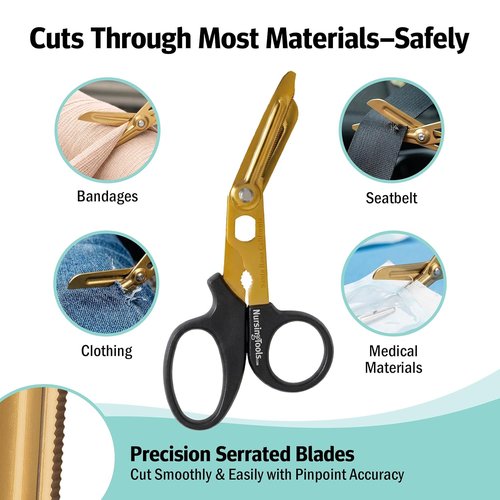 Hummingbird 4-in-1 Medical Scissors - Compact Trauma Shears for Nurses & Practitioners | Glittered Pink