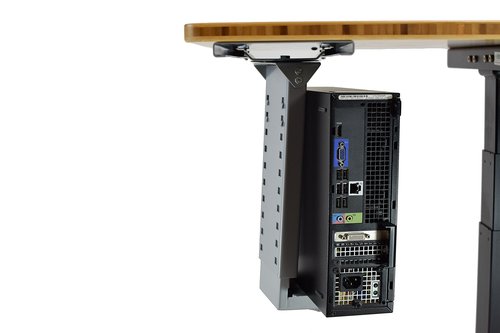 Uncaged Ergonomics CPU2 Adjustable Under Desk Mount, 360⁰ Swivel Steel CPU Holder PC Holder, Slide in & Out Standing Computer Mount PC Tower Stand Under Desk