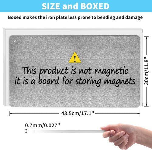 Metal Magnetic Board by [Brand Name] - 2 Pack 17.7" x 11.8" for Displaying Letters, Photos & Notes