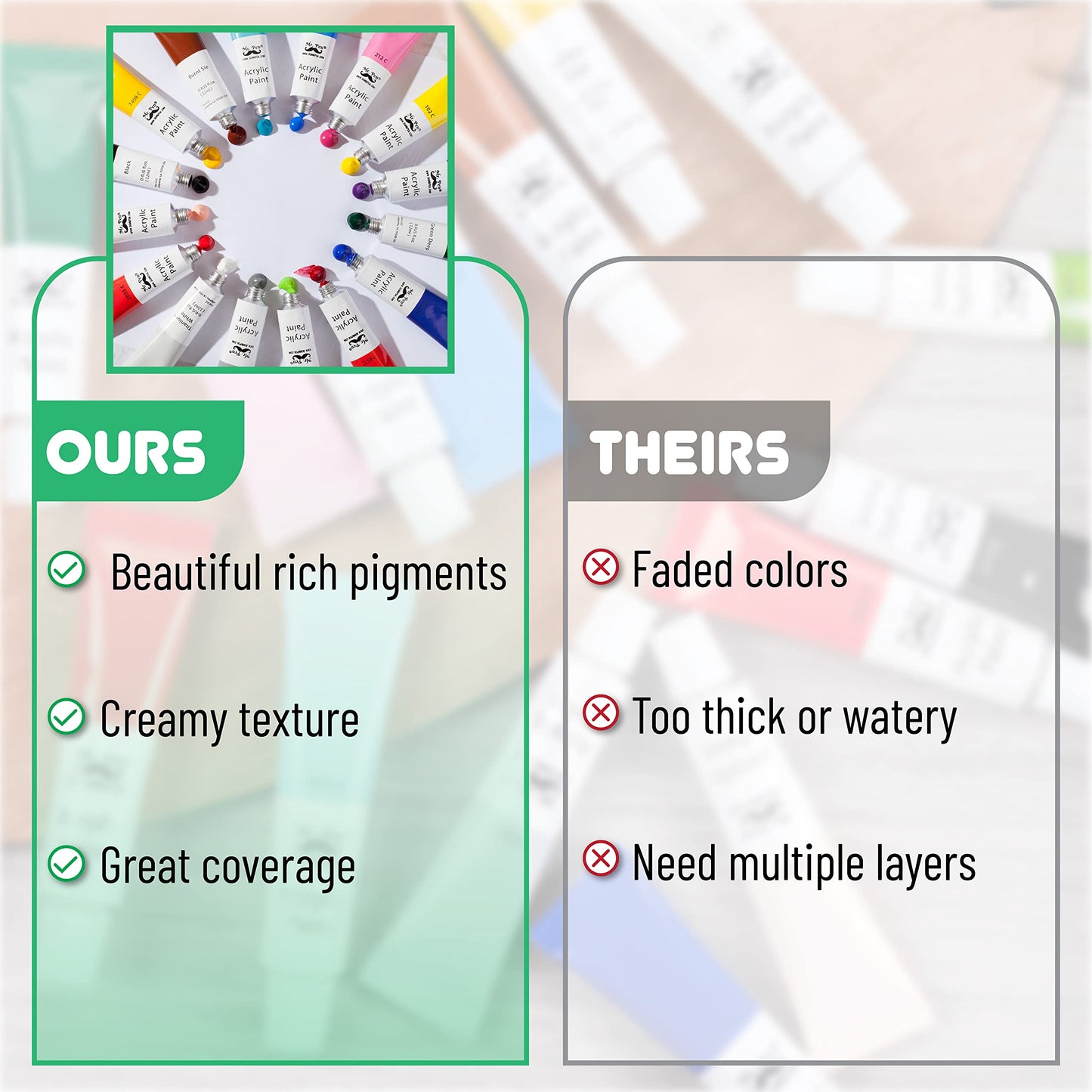 Mr. Pen- Acrylic Paint Set, 16 Vibrant Colors, 0.4 oz/12 ml