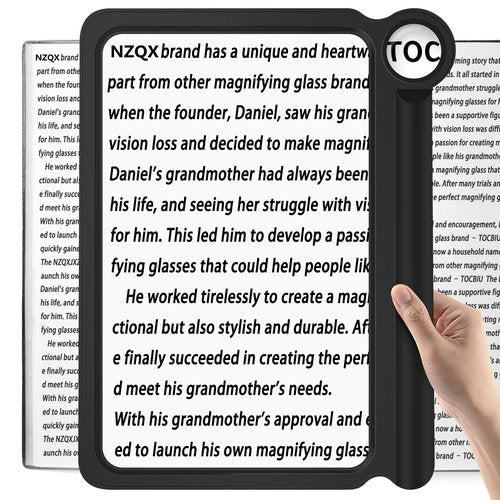 30X 6X Magnifying Glass, Large Handheld Magnifier Glasses for Reading, Magnifier Sheet Provide Full Book Page Viewing Area, Lightweight Magnifiers for Reading Small Prints and Low Vision Seniors