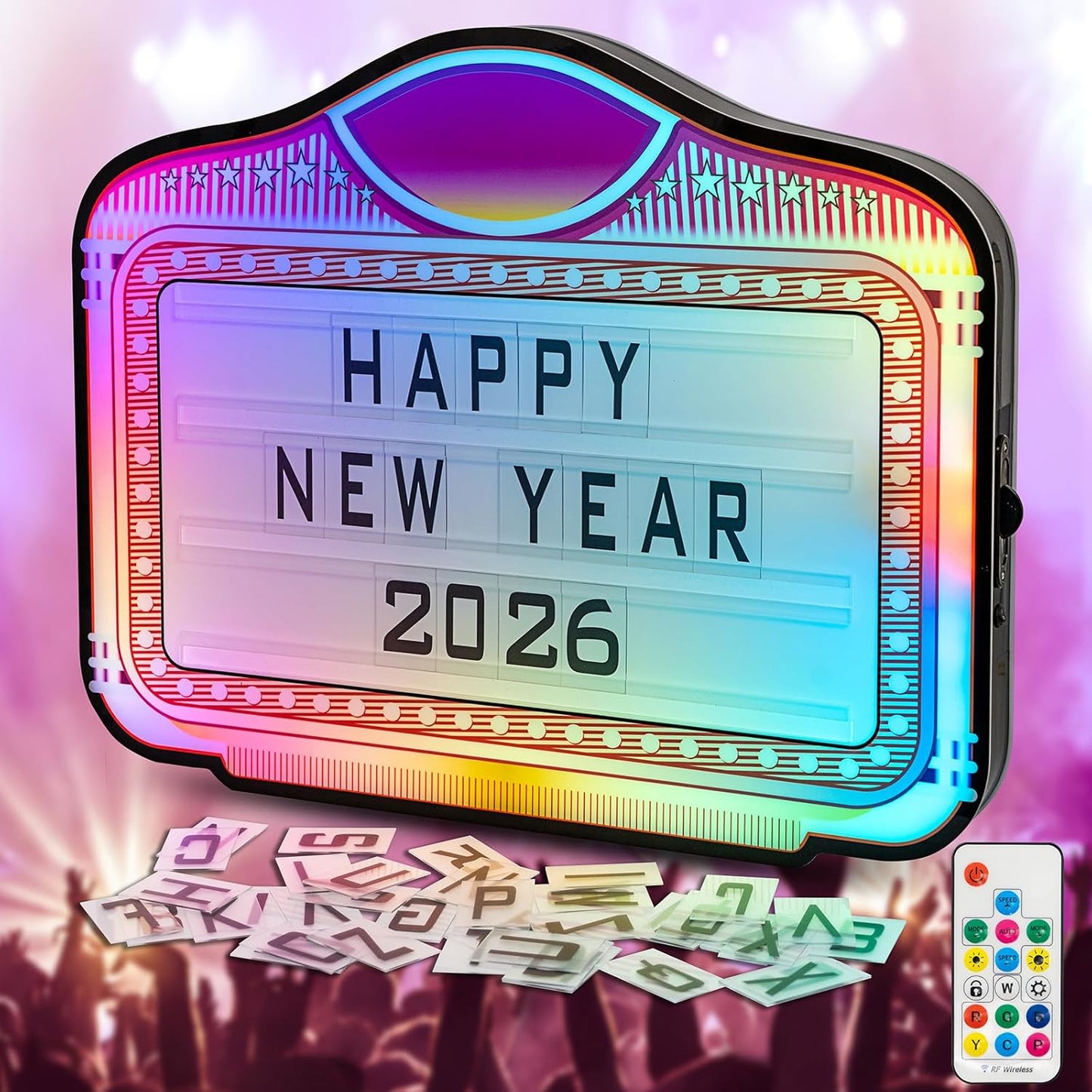 Skiennix LED Letter Bottle Presenter - Color-Changing Handheld Light Box for Nightclubs & Events | Acrylic Frame with 4 Letter Sets & 2 Number Kit