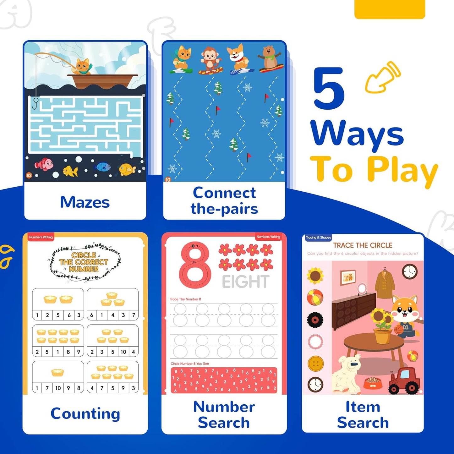 YPLUS Reusable Handwriting Practice Books for Kids 5-8 | Magic Writing Set - Ideal Montessori Learning Toy