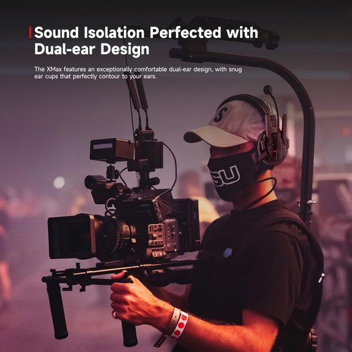 SYNCO Xtalk XMax5 X5 Wireless Intercom Headset System, 2.4GHz Dual-Ear Headsets 500m/1640ft with Noise Reduction for Team Communication, Movie Shoot, Live Show Stage Performance (5PCS)
