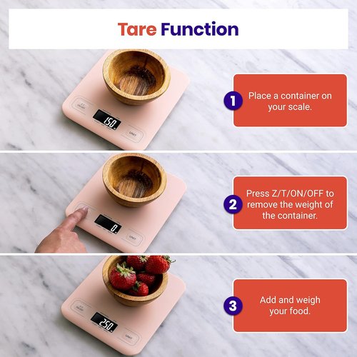 Etekcity Digital Kitchen Scale - Accurate Grams & Ounces Measurement for Cooking & Meal Prep | Medium Pink