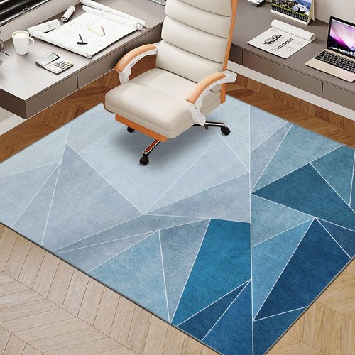 SAIKOOWA Office Chair Mat for Hardwood Floor,48"*60" Highly Premium Quality Rolling Office Mat- 3.86lbs Anti-Slip Chair Rug Mat for Low-Pile Carpet Office Home Laminate Floor Blue Grey