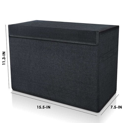 Leffis 2 Pack Collapsible Comic Book Storage Box 15.5" X 7.5" X 11.3", Short Comic Book Box with Handles, Holds 150 Comics Heavy Duty Comic Book Bin