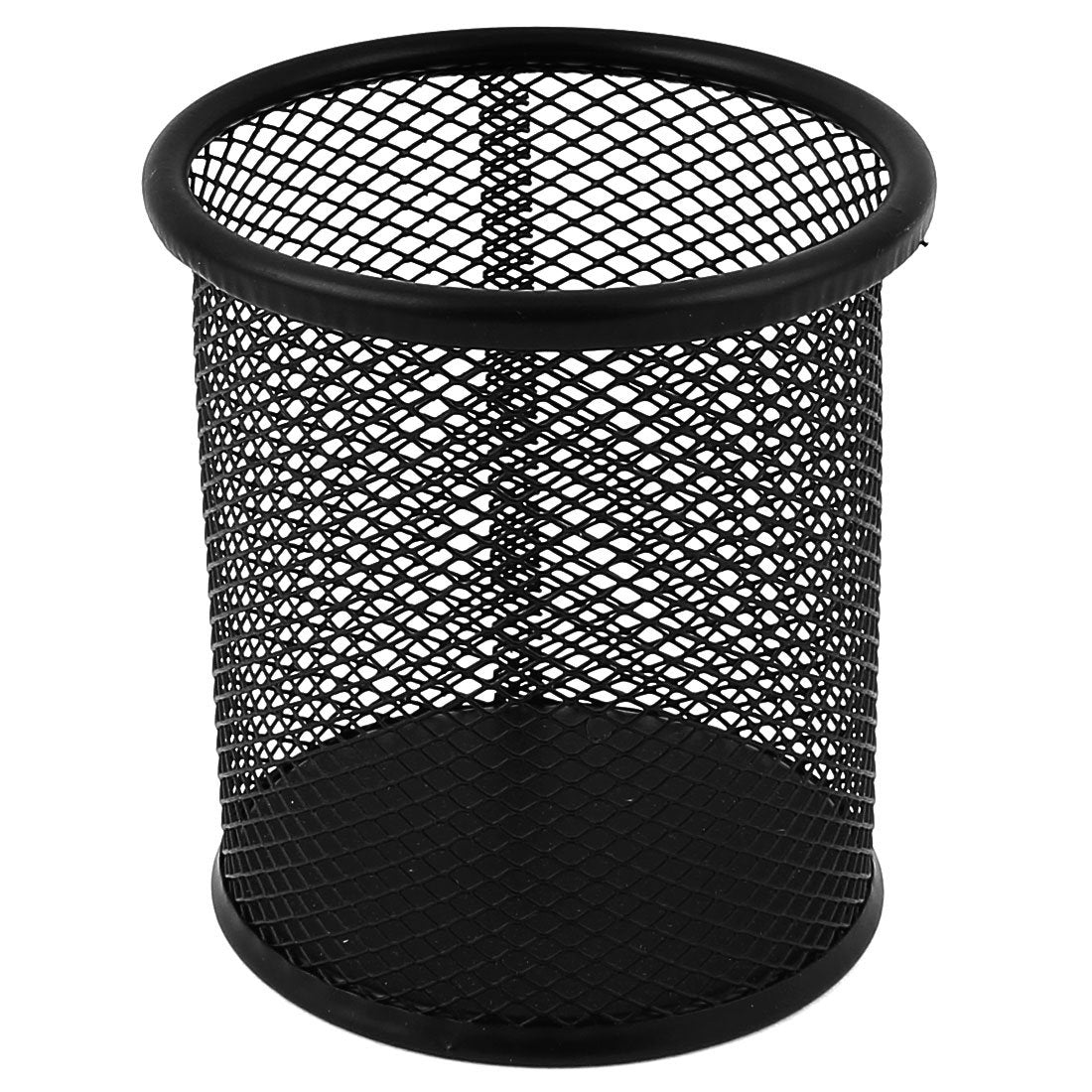uxcell Office Space Supply Black Metal Mesh Cylindrical Pen Pencil Cup Desk Organizer Holder Container