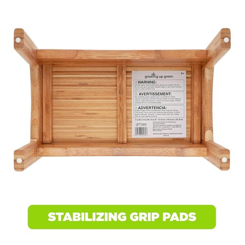 Growing Up Green Bamboo Kids Step Stool - Non-Slip Potty Training Aid for Bathroom & Kitchen