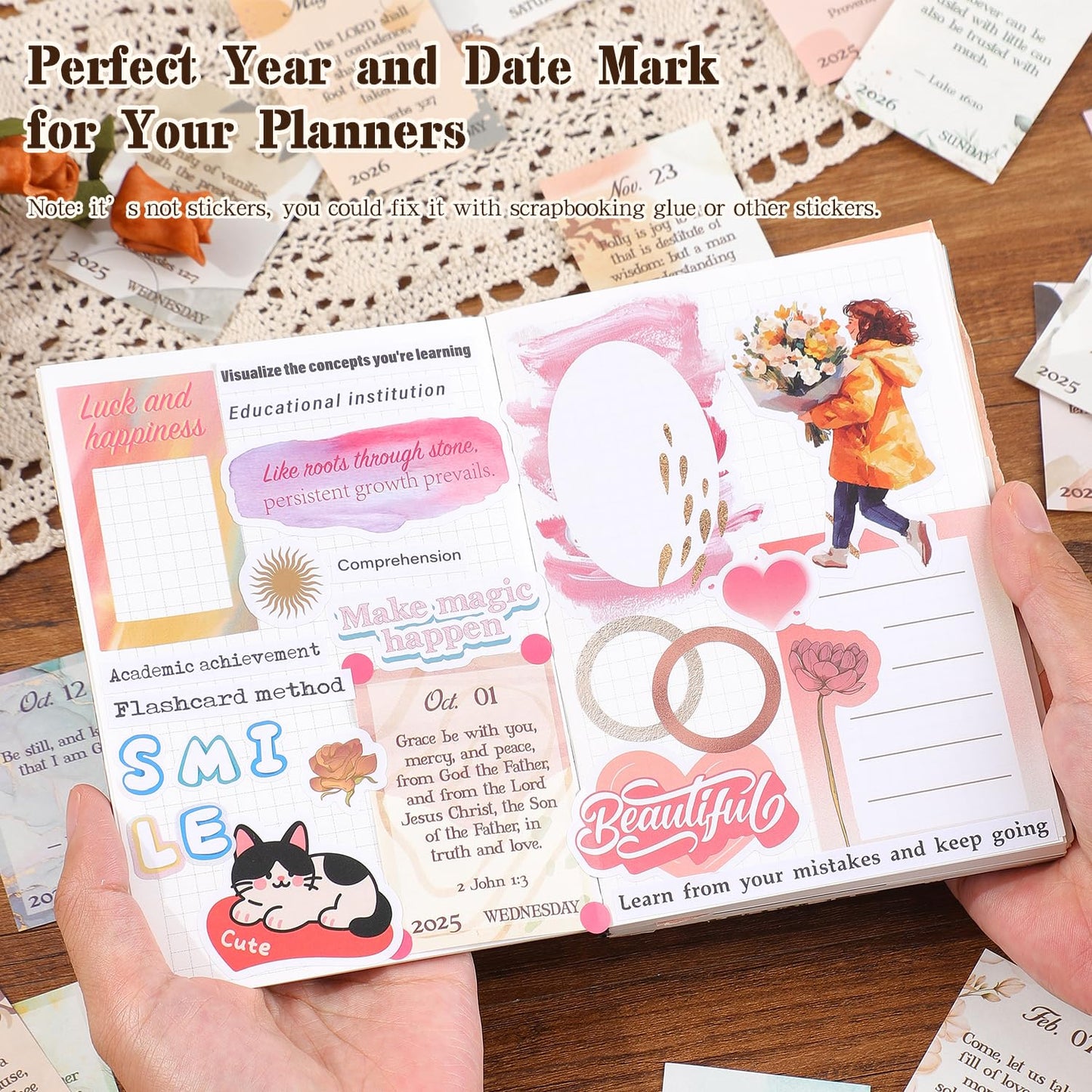 457 Sheets Daily Tear-Off Mini Desk Calendar Octomber 2025 - December 2026, A Bible Verse A Day Pocket Calendar for Planners Scrapbooking Journaling Notesbook, Perfect Christian Gifts for Women Kids
