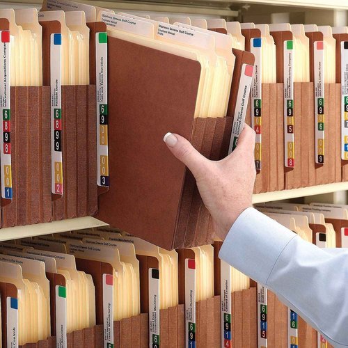 Smead End Tab Pocket, Reinforced Straight-Cut Tab, 5-1/4" Expansion, Extra Wide Legal Size, Redrope with Dark Brown Gusset, 10 per Box (74691)