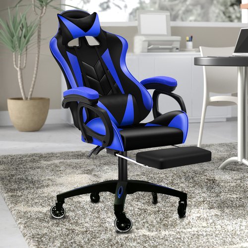 Frassie 28 inch Nylon Gaming Chair Base with 5 Casters, Heavy Duty Boss Office Chair Base Part Replacement (Blue)