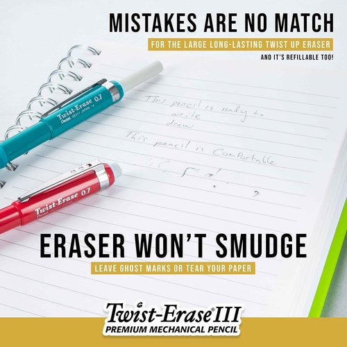 Pentel Twist-Erase III Mechanical Pencil, (0.9mm), Violet Barrel, Box of 12 (QE519V)