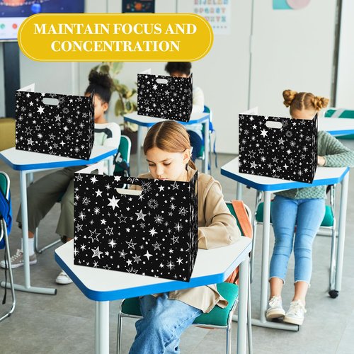 Ireer 24 Pcs Desk Dividers for Students Privacy Folders Standard Classroom Folder Teacher Supplies School Privacy Cardboard Reduces Distractions for Classroom Keep Eyes from Wandering (Black)