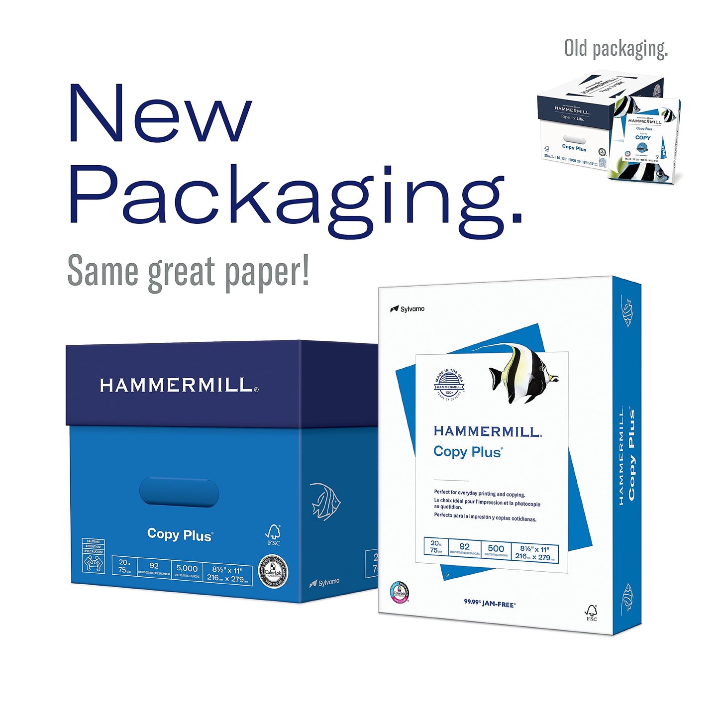 Hammermill Printer Paper, 20 lb Copy Plus, 8.5 x 11-5 Ream (2,500 Sheets) - 92 Bright