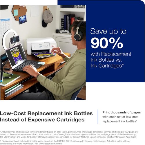 Epson EcoTank ET-2803 Wireless All-in-One Printer - Cartridge-Free, Scan & Copy, AirPrint Enabled