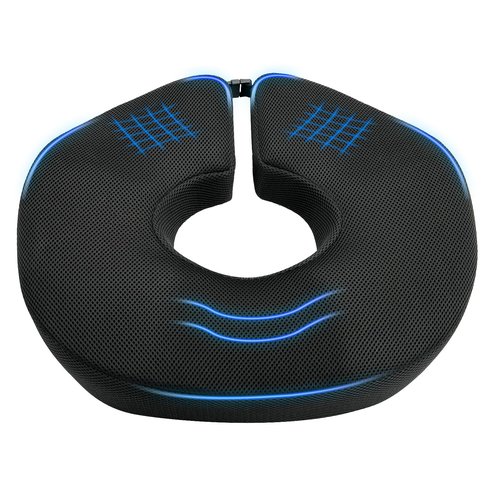 Feagar Donut Pillow Seat Cushion - Memory Foam Hemorrhoid Pillow for Tailbone Pain, Sciatica & Pressure Sores Relief, Adjustable Design for Pregnancy, Postpartum, Surgery Recovery, Office Chair