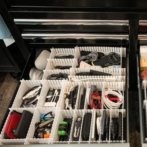 ZOENHOU 80 PCS 14.5 x 2.75 Inch White Drawer Dividers, Adjustable Plastic Grid Drawer Divider Organizers for Makeup Drawers Desktop Kitchen Organizers and Storage