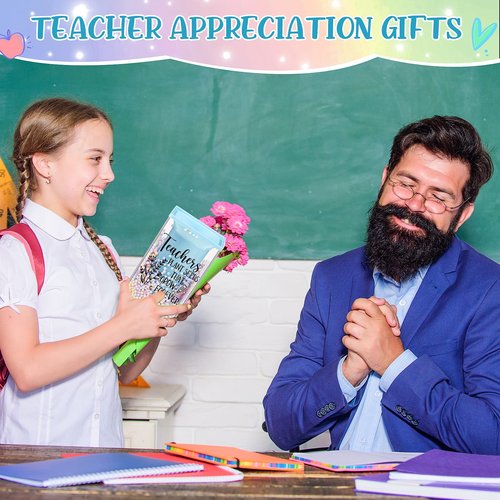 Outus 12 Pcs Thank You Gift Bulk Cute Teacher Appreciation Gifts Teacher Bubble Pen Holder Inspirational Pencil Stationery Organizer Gifts for Teachers Gift from Students
