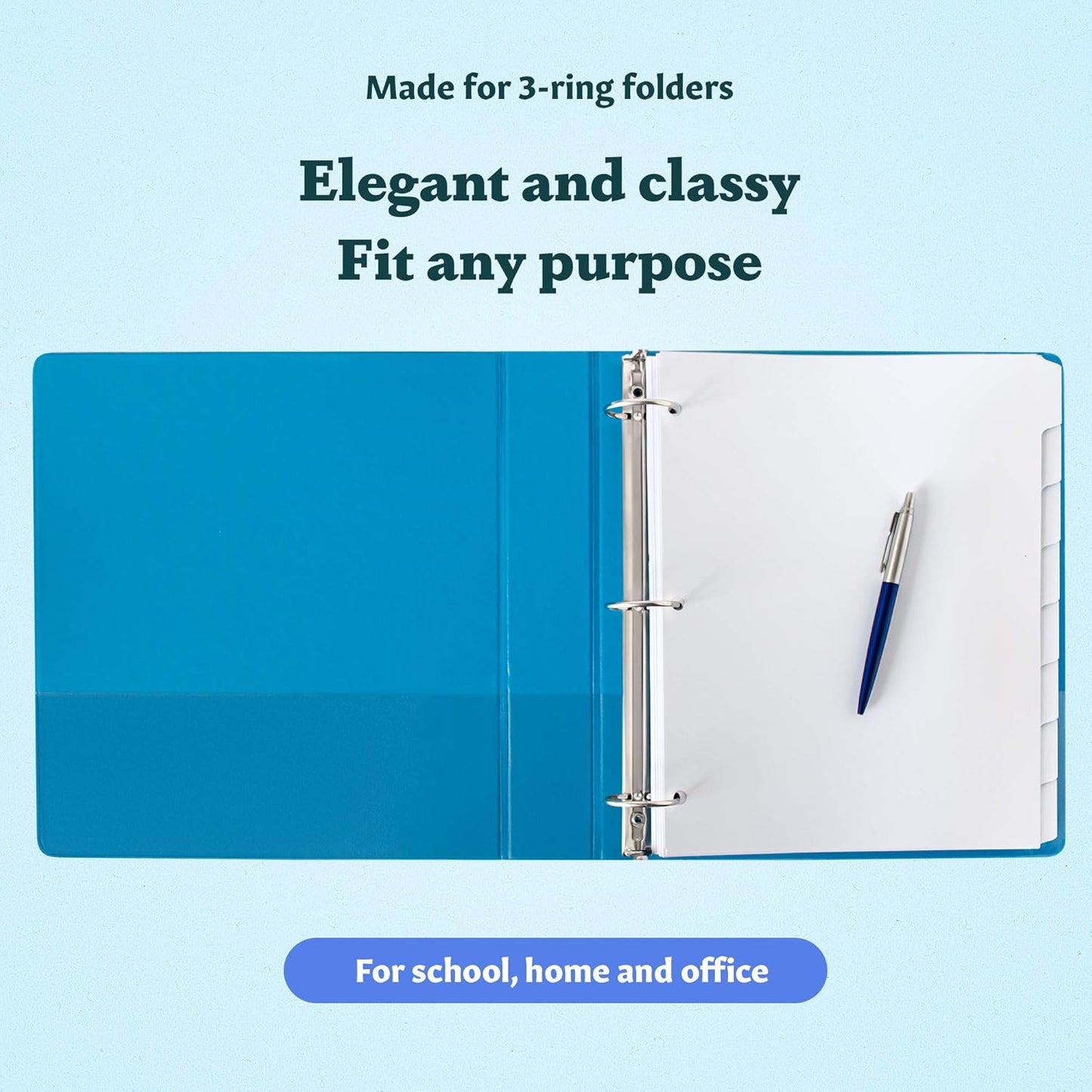 Binder Dividers with Tabs by [Brand Name] - Set of 12 Reinforced 8-Tab Dividers for 3 Ring Binders, White | Organize Documents Neatly